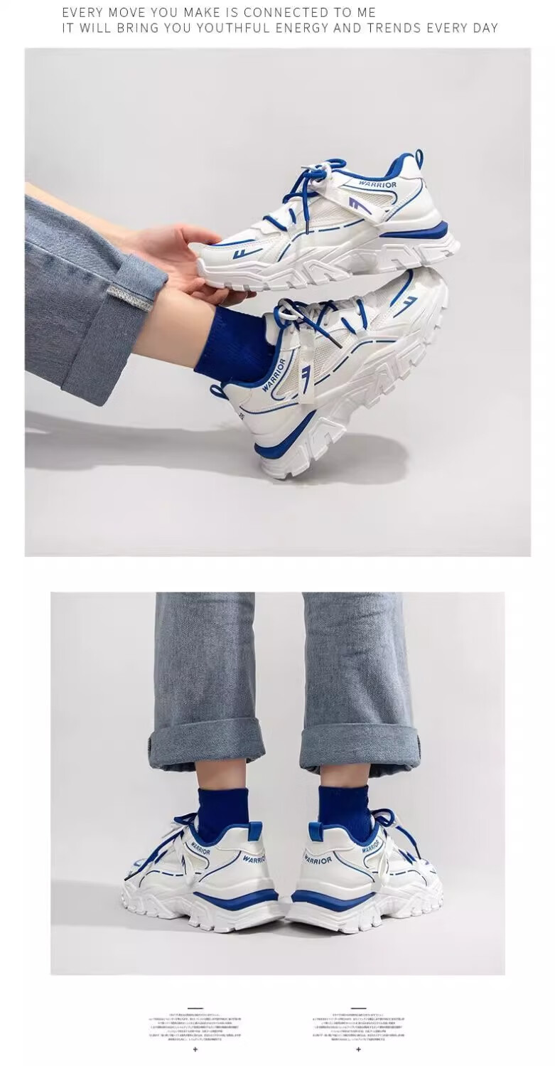 Huili Women's New Dad Shoes, Height-Increasing Breathable Casual Sneakers for Women, 4450Z White/blue, Size 35 4