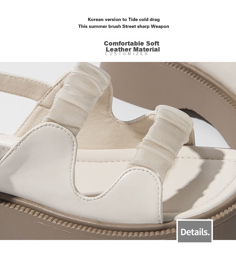 ZHR Roman Sandals for Women, Summer Height-Increasing Slippers, Outdoor Wear, Single-Strap Women's Shoes, 2026 New Style JF10T, Beige, Size 36 15