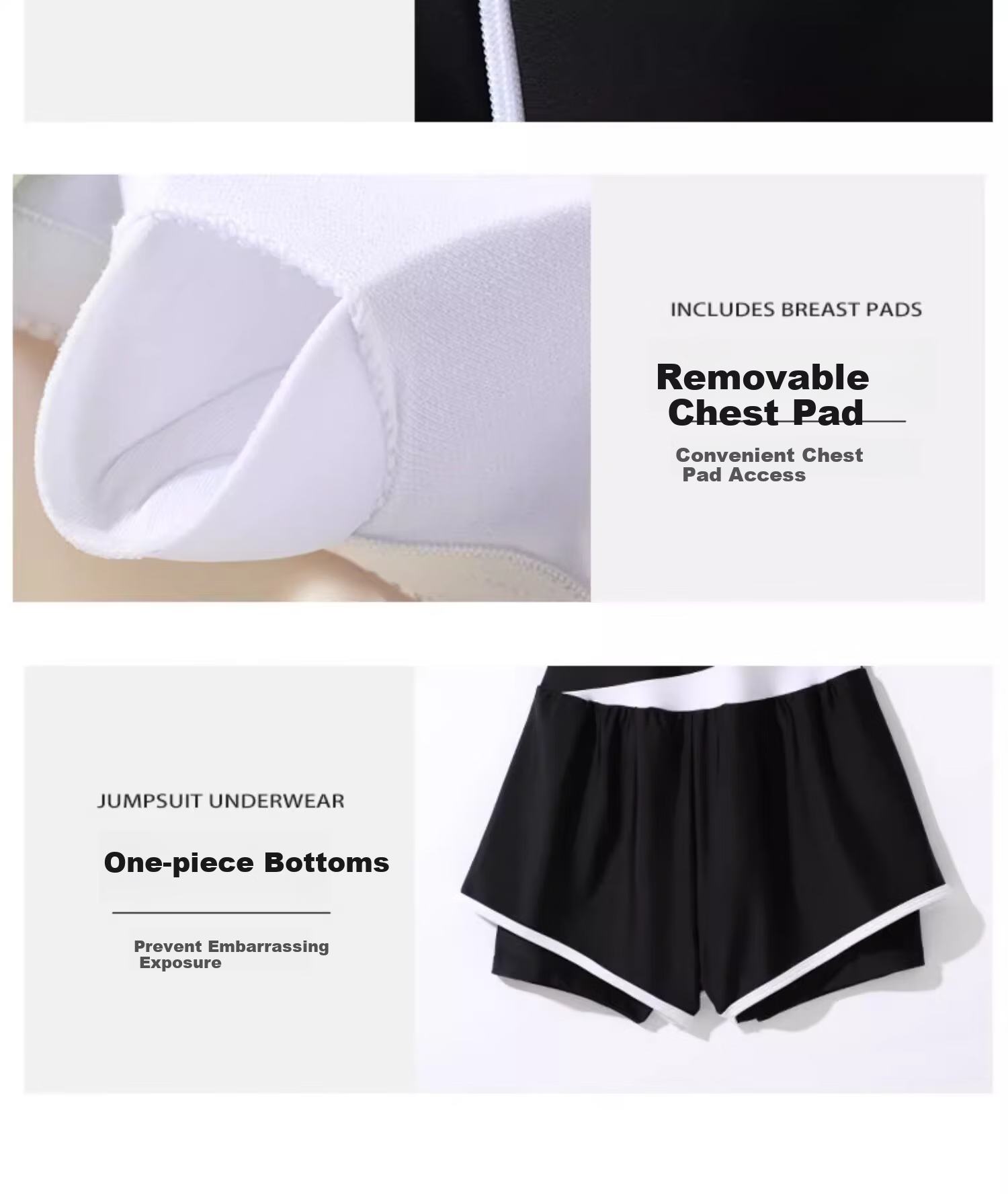 F.DYRAA One-Piece Swimsuit for Women, Competitive Speed, Slimming, Breathable, Plus Size Swimwear, Hot Spring Swimming Three-Piece Set, 15045 Off-White 2XL 9