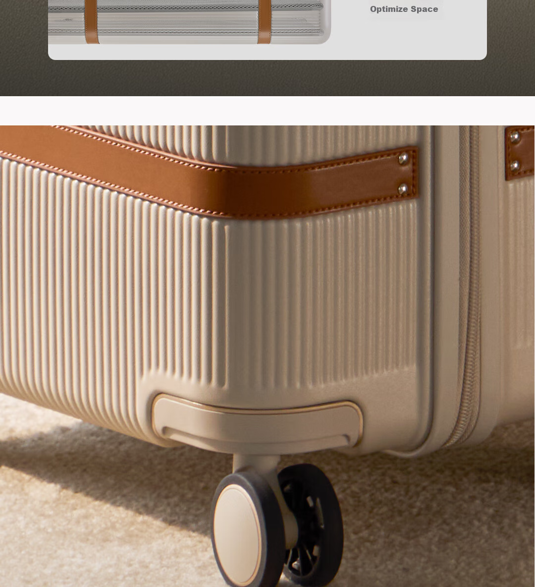 Echolac Large Capacity TRUNK Suitcase with Spinner Wheels, Pull Rod, Vintage Style PC237K Classic Black, 26 Inches 12