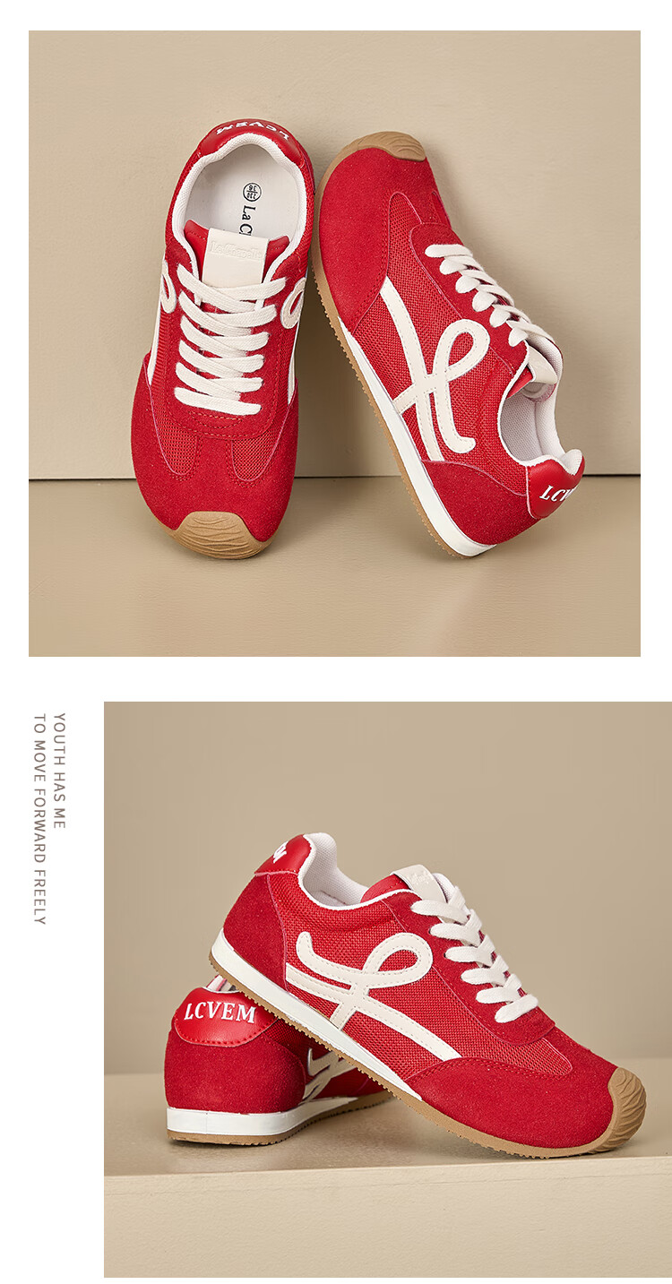 LA CHAPELLE Women's Mesh Casual Low-top Sneakers Red Size 39 11