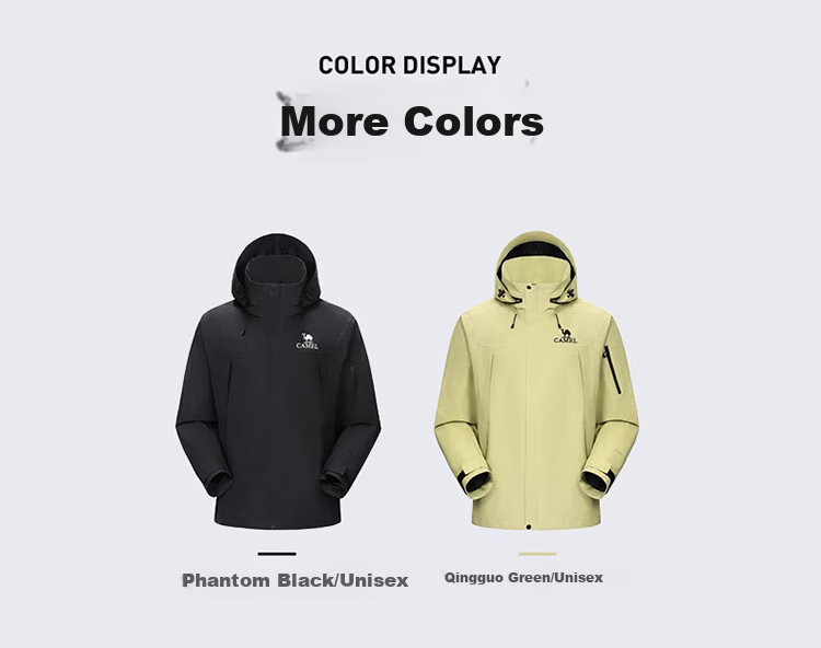 CAMEL Women's Single-Layer Hard Shell Jacket, Waterproof And Windproof Casual Coat for Men And Women, A35BA46074, XXL 9