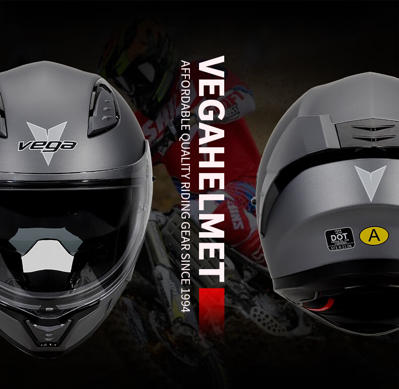 VEGA SA60 American Dual-Lens Motorcycle Helmet Electric Scooter Summer Four-Season Full-Face Helmet Matte Black XL 7