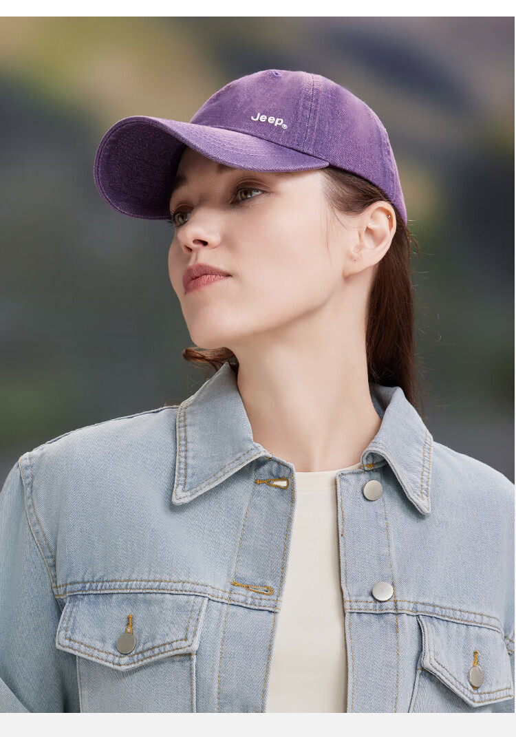 JEEP Baseball Cap for Men, All-Season Pure Cotton Visor Hat, Sun Protection Hat, Retro Sunhat for Men And Women, Purple 12