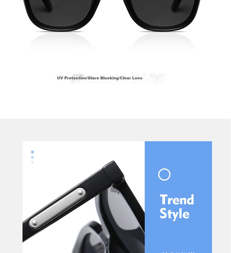 Boshide Sunglasses, Driving-Specific Sunglasses for Men, Fashionable And Stylish Sunglasses, Black Frame with Gray Lenses 3