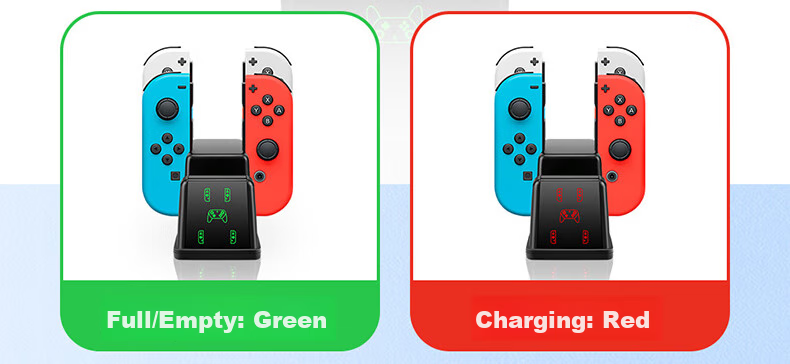 BUBM Switch Game Controller Charger Joy-Con/Pro Controller Charging Dock NS/OLED Stand Base Supports Four Controllers + Pro Simultaneous Charging 6