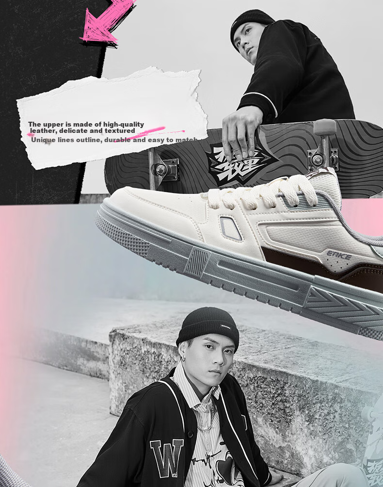ERKE Men's Sneakers, Summer New Breathable Versatile Casual Shoes, Thick-Soled Comfortable Sports Shoes | Wanku 3 4
