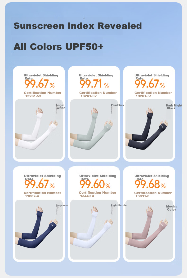 UV100 Women's Cooling UV Protection Arm Sleeves Summer Outdoor Cycling Thin Ice Silk Arm Guards 23568 Pearl Gray L 6