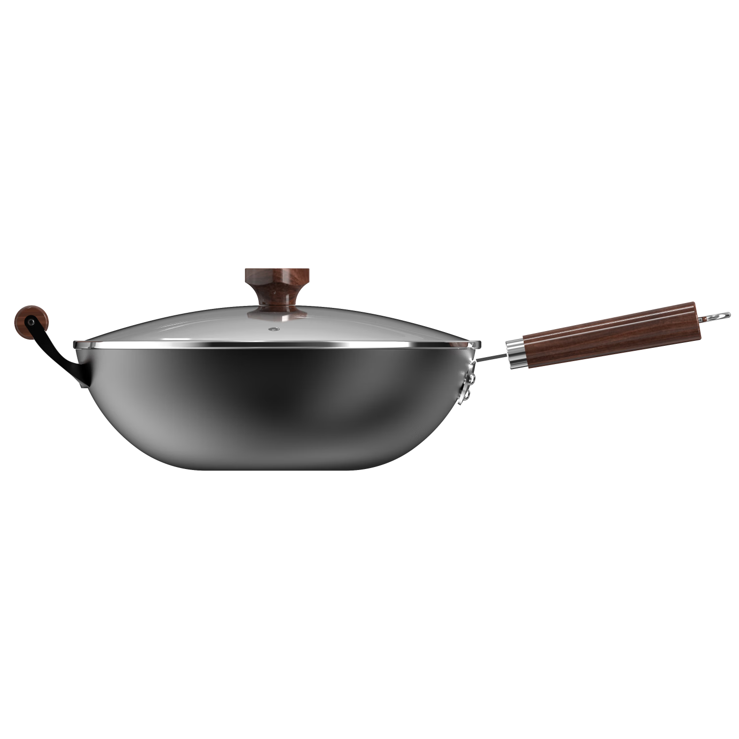 Joyoung Wok Iron Pan, Healthy Non-Coated Pure Iron Pan, Household Cooking Pot, Suitable for Stove, 34cm with Lid C122