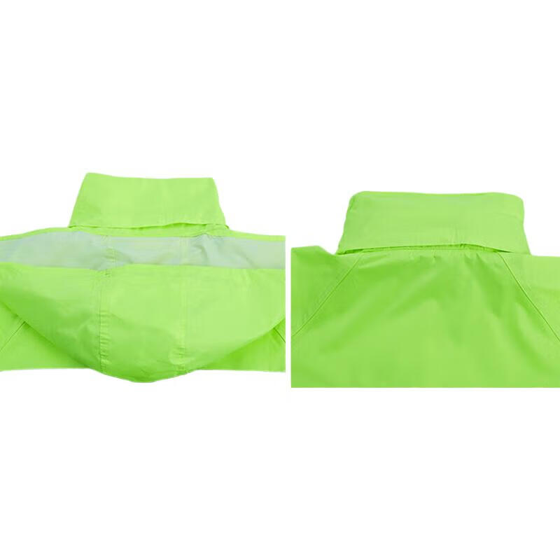 Caiyile Long Raincoat Adult Heavy Rain Flood Outdoor Construction Safety Reflective Work Raincoat Fluorescent Green XL Size