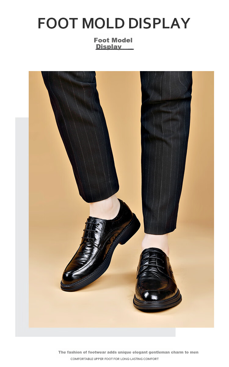 St&Sat Men's Shoes, Top-Grain Sheepskin, Hand-Stretched Leather Shoes, Business Casual Leather Shoes for Men, Black, Size 42 3