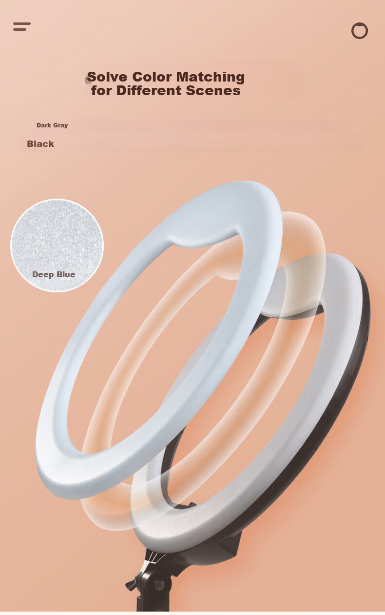 JINBEI EFR-48 Circular Fill Light, LED Mobile Phone Live Streaming Stand, Surface Light for Streamers, Selfie Photography Beauty Light, Desktop Makeup Embroidery Photography Lighting 3