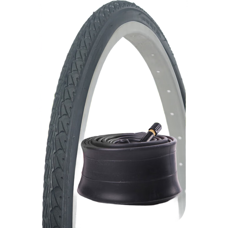 DONGYUE DT6 Commuter Bicycle Inner And Outer Tire Set, 26×1.5 American Mouth Butyl Rubber Non-Slip Retro Bicycle Tire