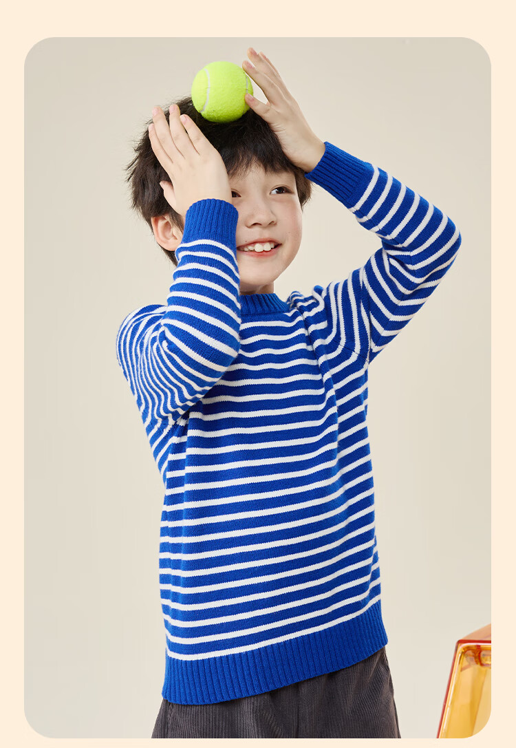 Baleno Kids Knitted Sweater Autumn Winter Korean Style Striped Top Boys Girls Warm Innerwear Woolen Shirt 5