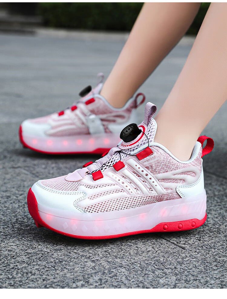 BKG Boys' Autumn New Breathable Mesh Sports Roller Skates for Students, Girls' X25533-B15 25