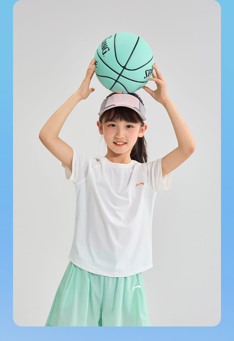 Guirenniao Kids Girls Summer Thin Breathable Short Sleeve Sports Quick-Dry Two-Piece Set 8