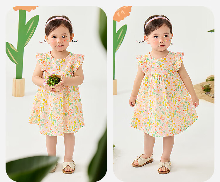 Minibala Girls' Cotton Dress, Baby Clothes, Princess Dress, New Style Skirt 11