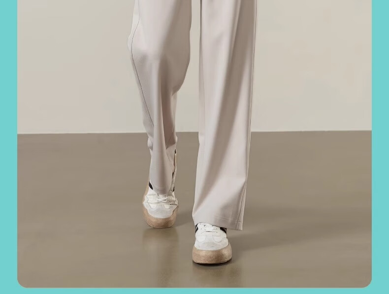 Langsha Women's Straight-Leg TR Twill Suit Pants High-Waist Draped Trousers Narrow and Wide-Leg Casual Pants Spring Autumn Workwear 31