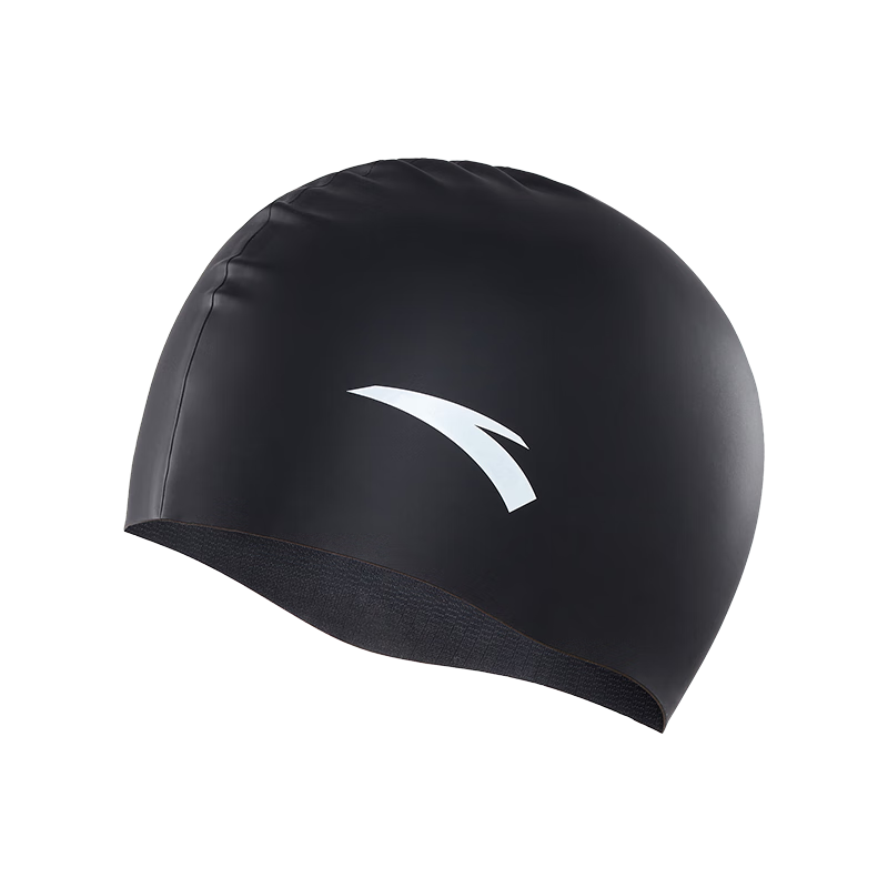 ANTA Adult Silicone Swim Cap, Waterproof Swimming Cap for Men And Women with Long Hair, Ear Protection, Non-Binding, Non-Sticky Hair, Black