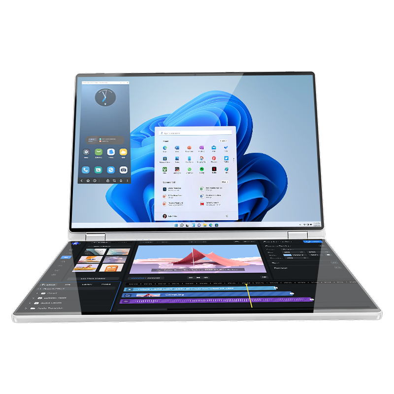 Dere Creative Dual-Touch High-Performance Laptop for College Students, AI Learning, Office Work, Design, Stock Trading, Entertainment, Portable Thin Notebook 16GB/512GB