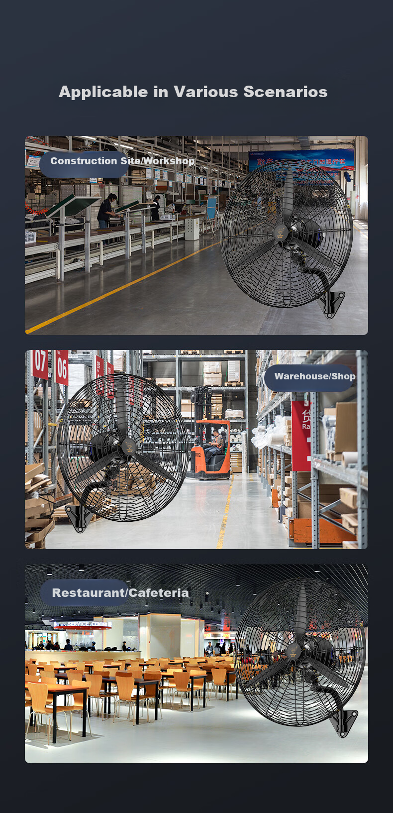 Zuanshipai Industrial Fan, High-Power Electric Fan, Bull Horn Fan, Large Capacity for Factory Workshop Commercial Use, Standing Industrial Fan for Blowing Formaldehyde Removal FS-65 13