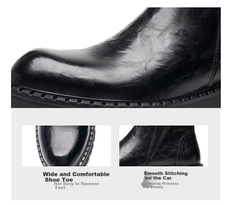 15MINS Men's Chelsea Boots, British Style Retro Martin Boots, Business Casual Men's Boots, Trendy Men's Shoes, E1957 Black Size 41 3