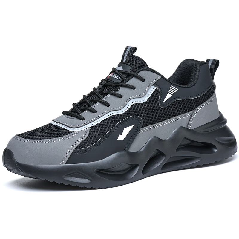 SONTAS Men's Summer Breathable Safety Shoes Anti-Smash Anti-Puncture Steel Plate Steel Toe Lightweight Work Construction Insulated Soft Sole Breathable Model - Anti-Smash Anti-Puncture Insulated 6kV S