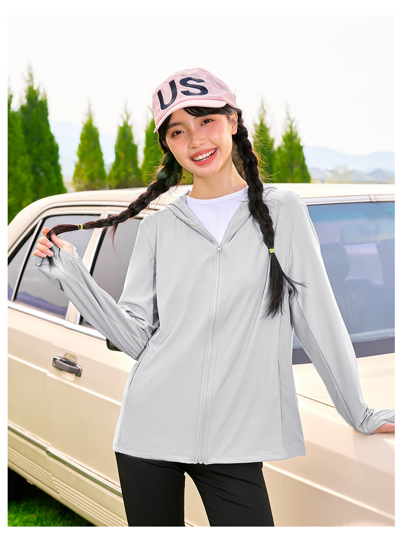 Warrior Women's Ice Silk Sunscreen Jacket Summer 2026 New Quick-Dry Cooling Large Brim Hooded Coat Stylish Sun Protection Shirt 17