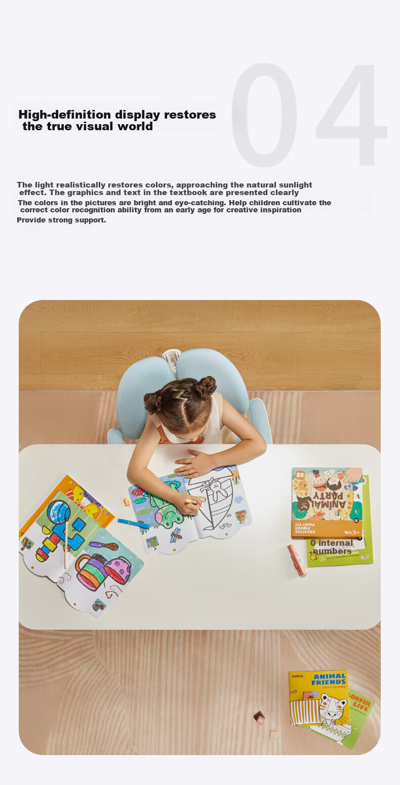 Haoshili Eye Protection Large Spectrum Desk Lamp for Children's Study And Reading, Bedroom Classroom Floor Lamp L9 6