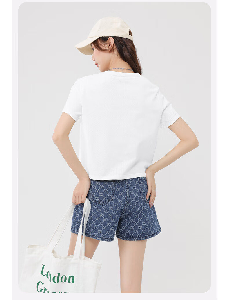 Warrior Pure Cotton Short-Sleeve T-Shirt Undershirt for Women, Summer 2026 Women's Clothing, Petite Fashion Casual Simple Style Top 3