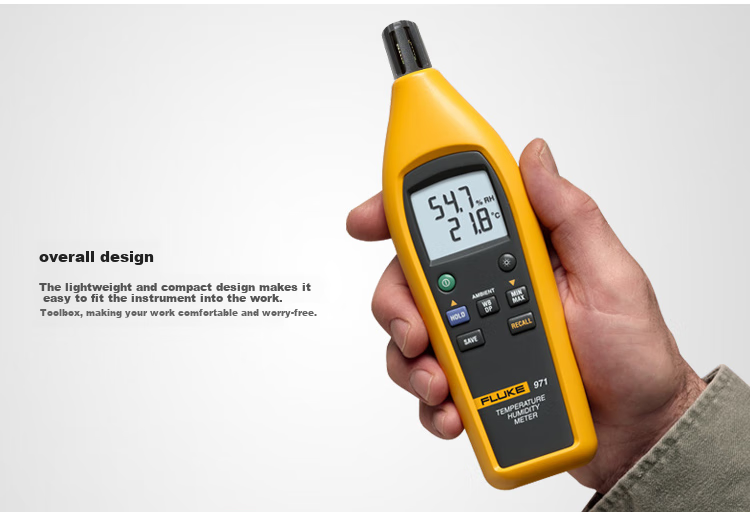 FLUKE 971 Temperature And Humidity Meter, Thermometer, Measures Dew Point And Display Ball Temperature, 1-Year Warranty 3
