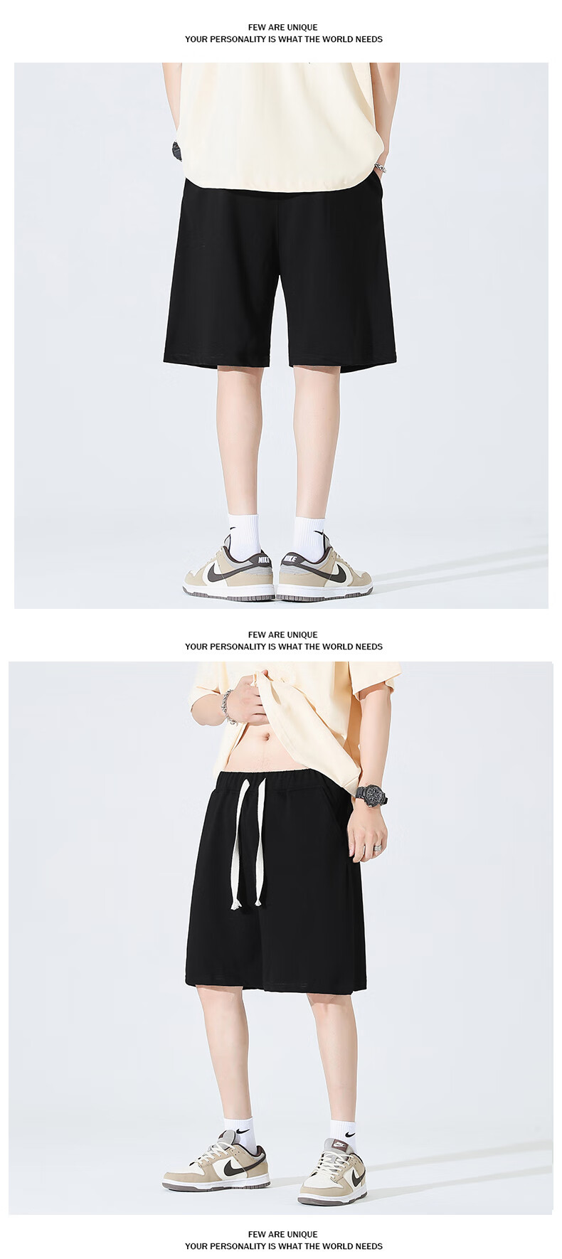 Homlean American-Style Trendy Basketball Shorts for Men, Summer West Coast Casual Comfortable Breathable Knee-Length Shorts LS33 Black M 6