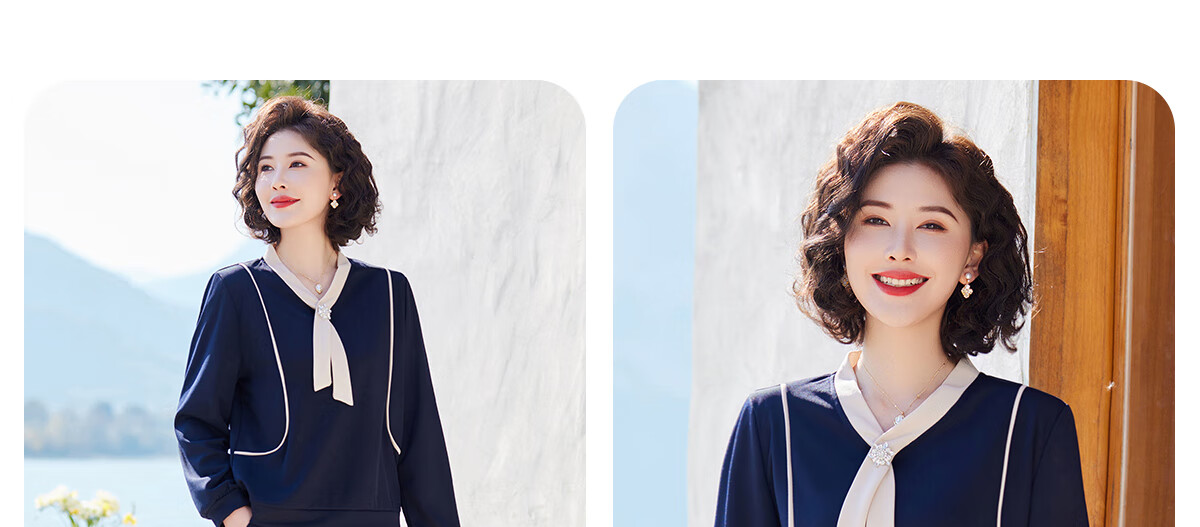 Yuzhaolin Mom Spring Sports Suit Middle-aged and Elderly Women's Long Sleeve Sportswear Two-piece Set Y51K051 25