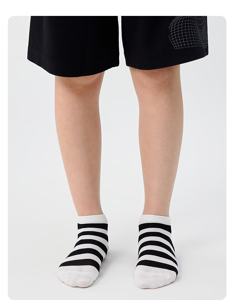 BALABALA Children's Boat Socks, Summer Mesh Socks, Thin Style, Boys And Girls Short Socks, Preppy Style, Elastic, Four Pairs Pack, 209225172206 12