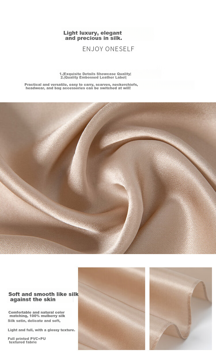 Sijie [High Value for Money] Silk Scarf for Women, 100% Mulberry Silk Scarf, Solid Color Necktie, Mid-Autumn Festival Gift 3