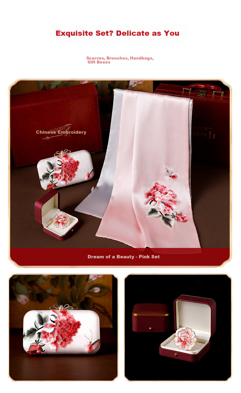Hangsilu Silk Scarf And Bag Set, Mulberry Silk Women's Shawl, Birthday Gift for Mom Or Teacher on Mid-Autumn Festival 27