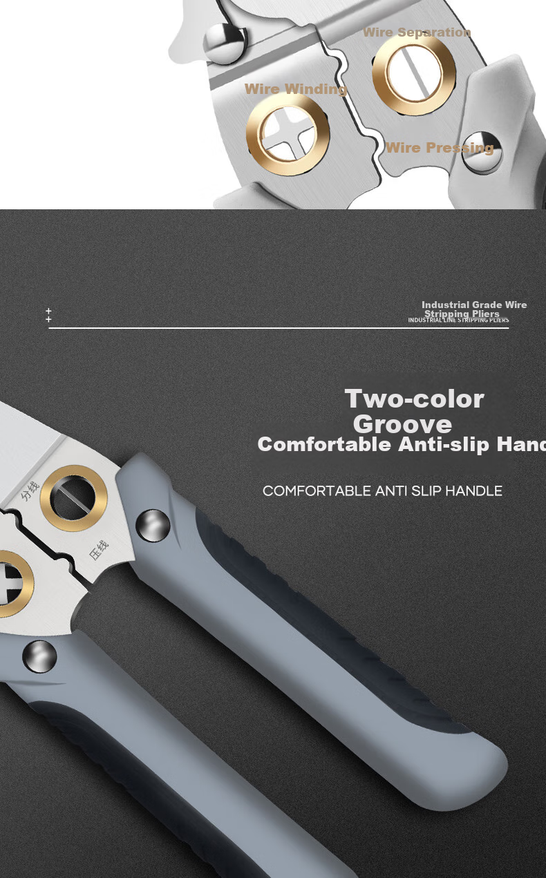 Jingkai Wire Stripping Pliers, Electrician's Pliers, 7-Inch Multifunctional Crimping Pliers, Wire Stripper, Cable Puller, Wiring Tool, Wire Peeling Pliers 9