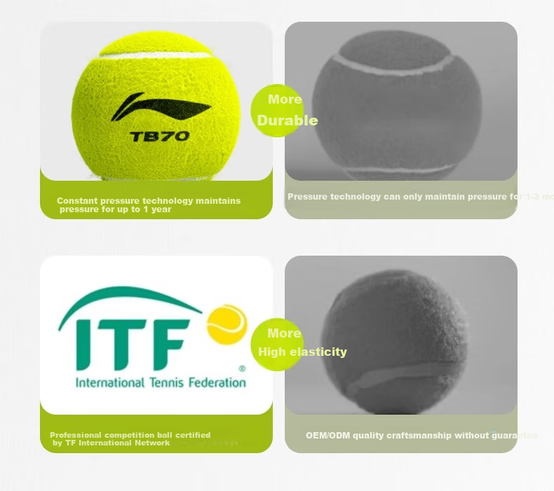 Li-Ning Tennis TB70, Unisex Professional Match Balls, Durable And Wear-Resistant, Fluorescent Fruit Green, Pack of 3 16