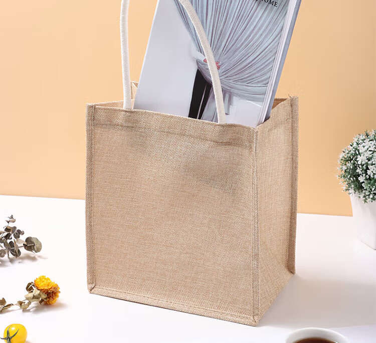 TaTanice Linen Bag, 1 Piece, Handbag, Holiday Gift Bag, Shopping Storage Bag, Lunch Box Bag 2