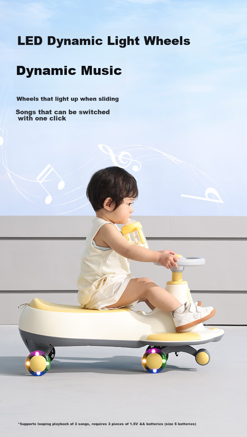 Beiboshi Baby Box Twist Car for Ages 1-3 Anti-Rollover Toddler Children's Scooter, Light-Up Model, First Birthday Gift 10