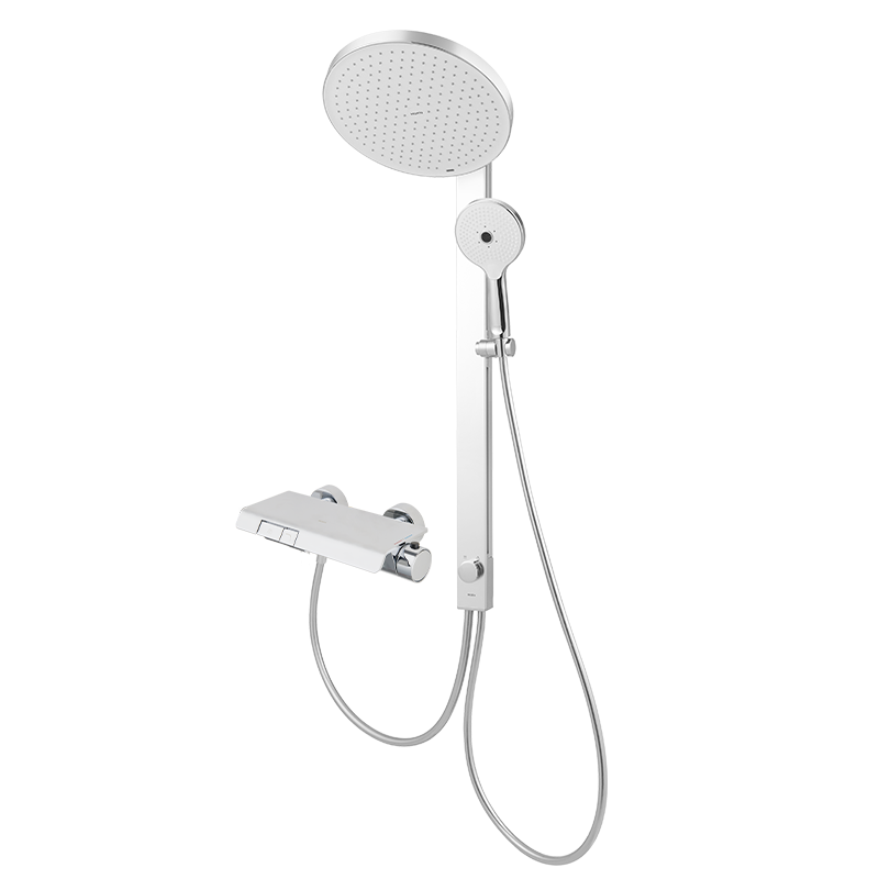 MOEN Shower Head, Smart Constant Temperature Shower, Piano Key Large Top Spray, Micro-Bubble, Milk White, Complete Set, 51432