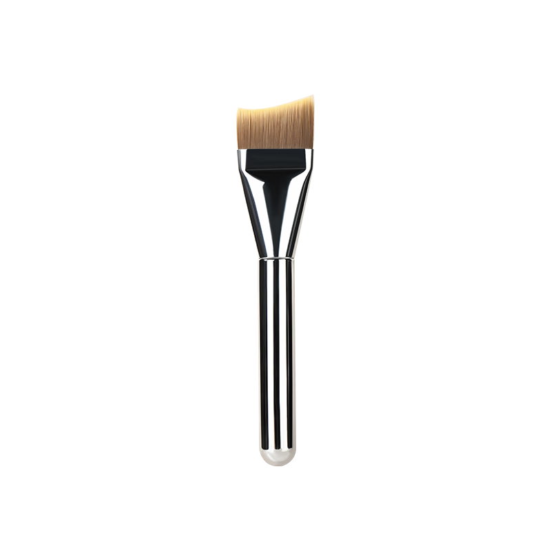 MSQ Fish Tail Foundation Brush, Powder-Resistant Angled Base Makeup Brush, Seamless Ultra-Thin Flat Head Liquid Foundation Brush, Makeup Brush