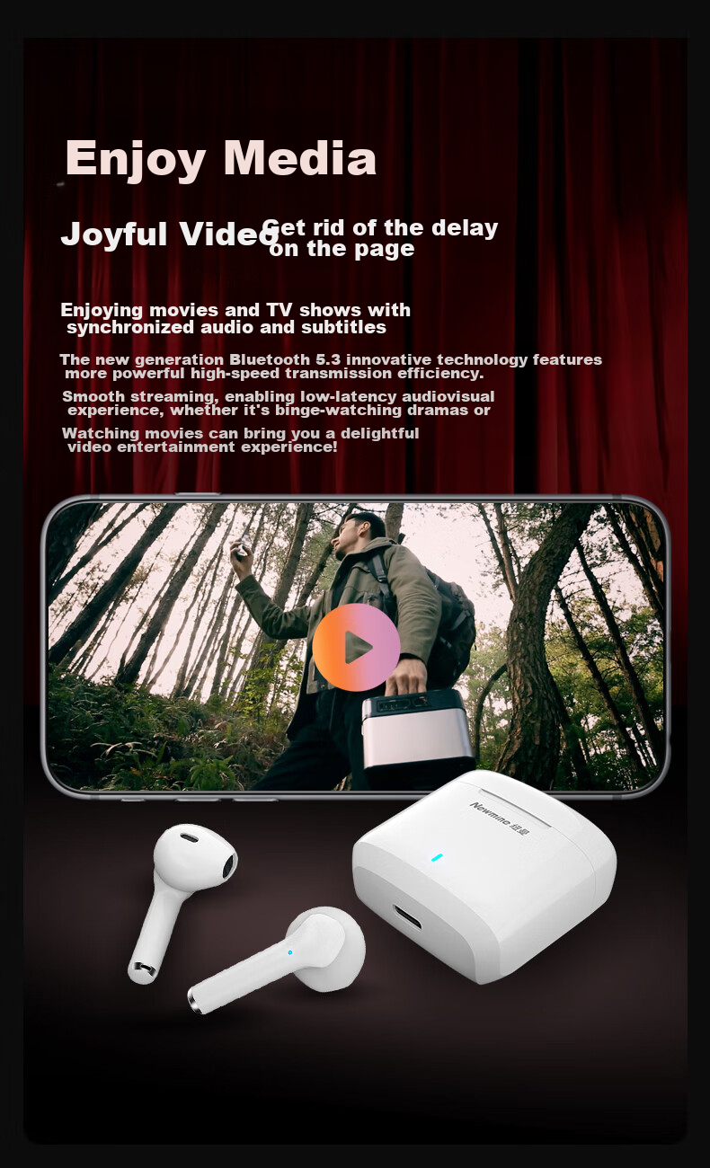 Newmine X9Pro Active Noise Cancelling In-Ear True Wireless Bluetooth Earphones High-Quality Sound Long Battery Life 25 Years New Model Top 10 Compatible with Apple Huawei Xiaomi Black 13