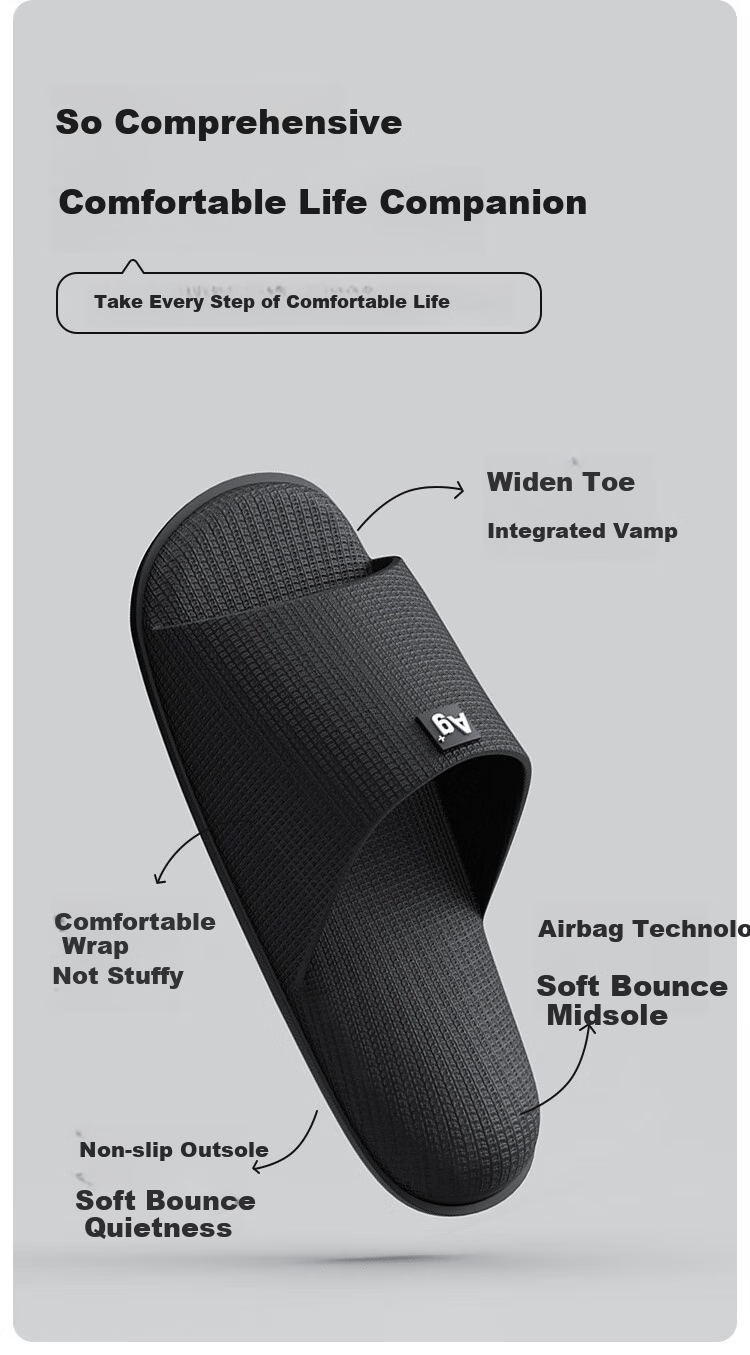 Sanli Non-Slip Indoor Home Slippers for Men And Women, Bathroom Outdoor Wear Summer Sandals, Gray, Size 40-41 3