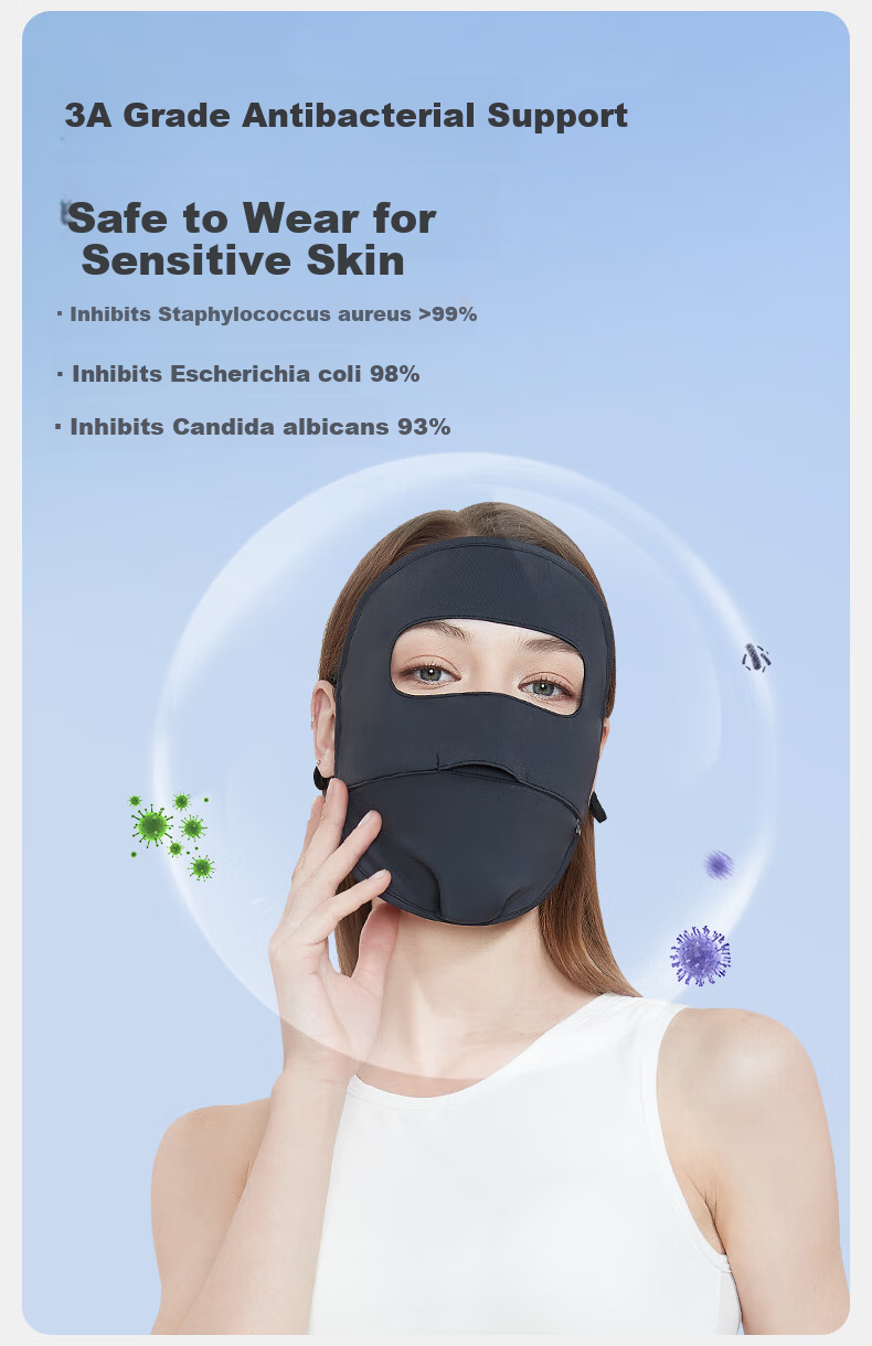 UV100 Sun Protection Face Mask, Spring And Summer Unisex UV-Resistant Sports Cycling Breathable Full Face Mask, 23501 Minimalist Gray 18
