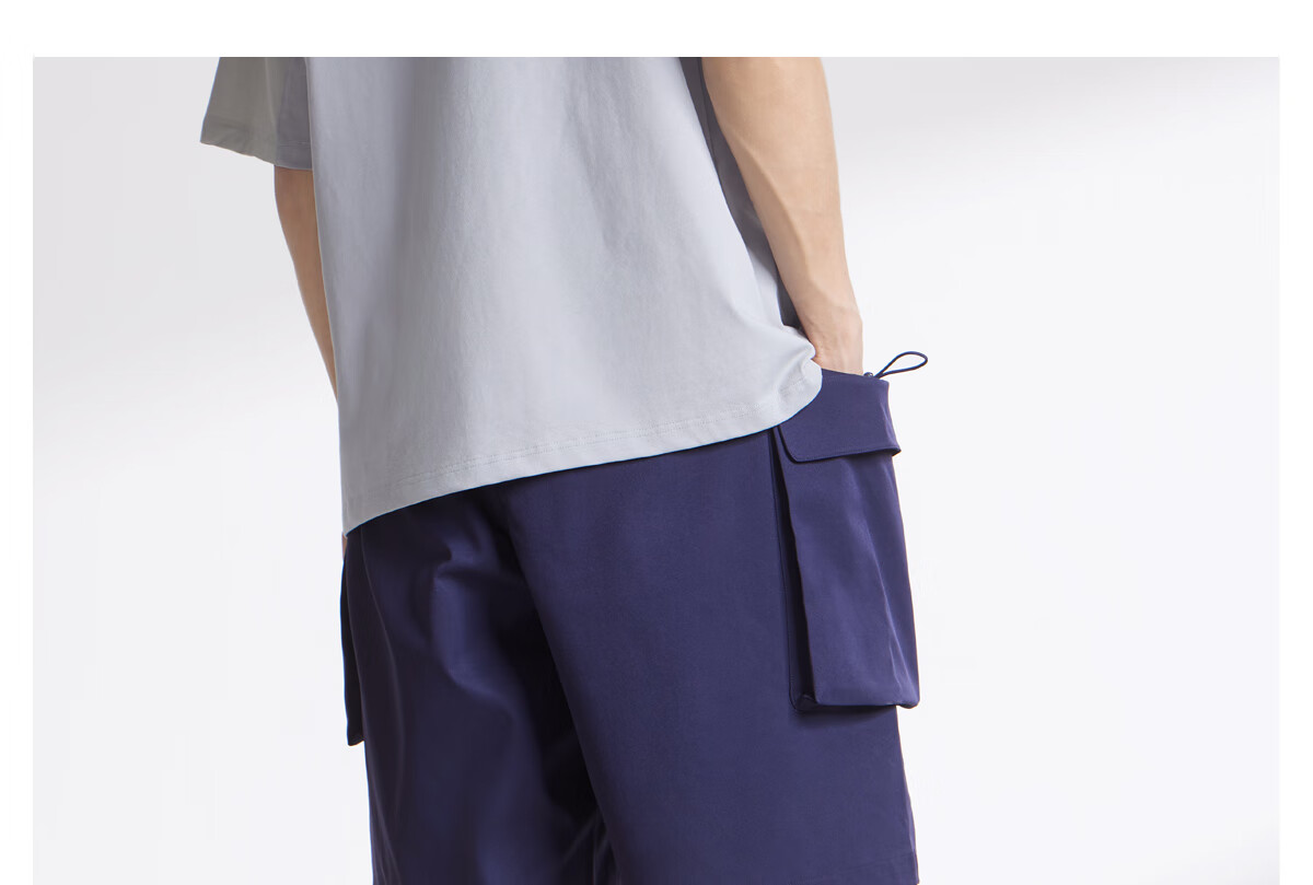 CAMEL Men's Spring And Summer New Cool Casual Workwear Loose Straight-Leg Shorts with Elastic Large Pockets M15BAWI002 23