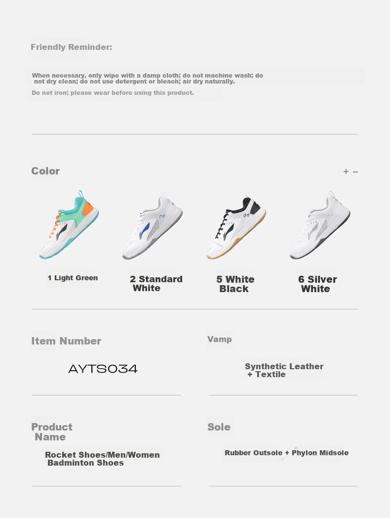 Li-Ning Badminton Shoes for Men And Women, Rocket Shoes 1.0, Competition And Training Shoes, Table Tennis And Tennis Shoes, Low-Profile Flying Shoes 17
