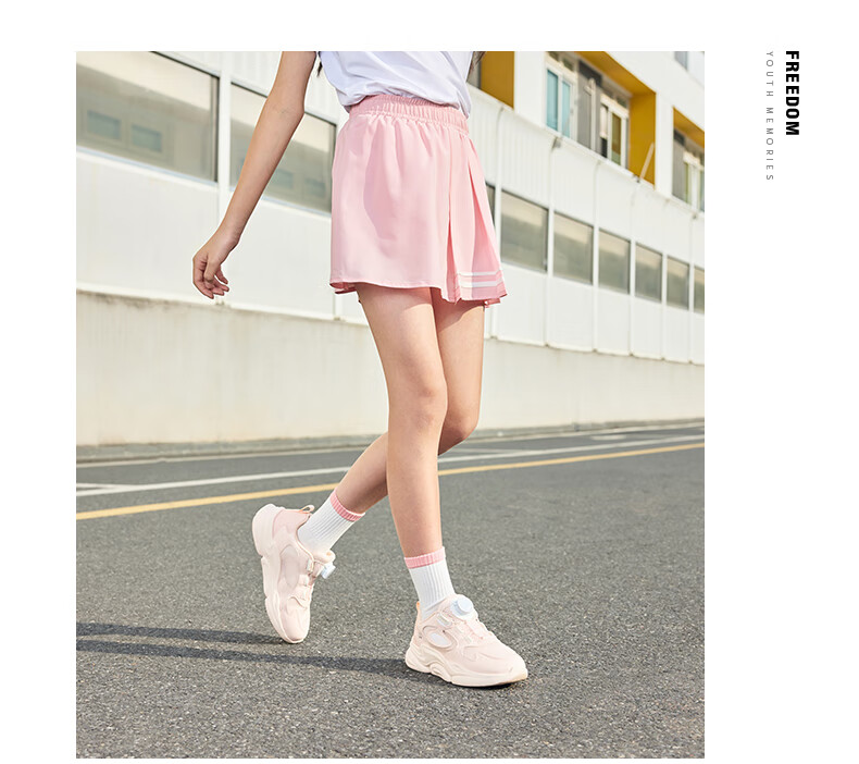ERKE Girls' Short Skirt, Children's Baseball Skirt, Pleated Skirt for Older And Younger Kids, Pure White, Size 165 19