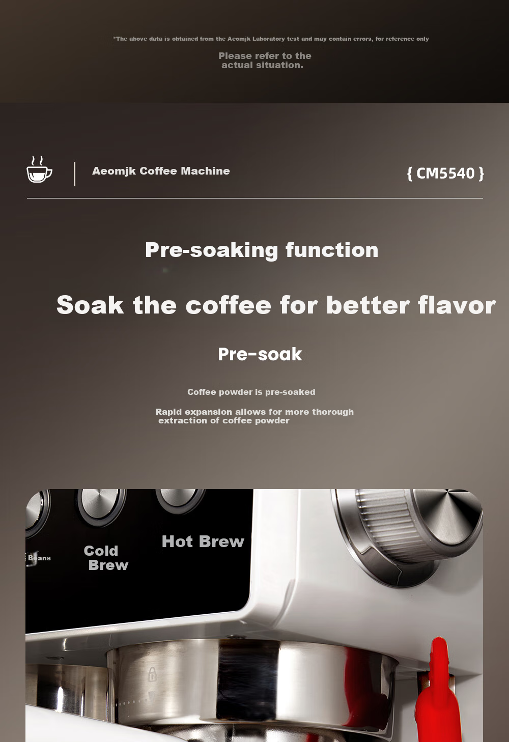 AEOMJK Aimo Ke Cold And Hot Dual Extraction Grinding All-In Semi-Automatic Coffee Machine, Xiaomofang Second Generation CM5540, Pengpai Steam Milk Frother Coffee Machine 7