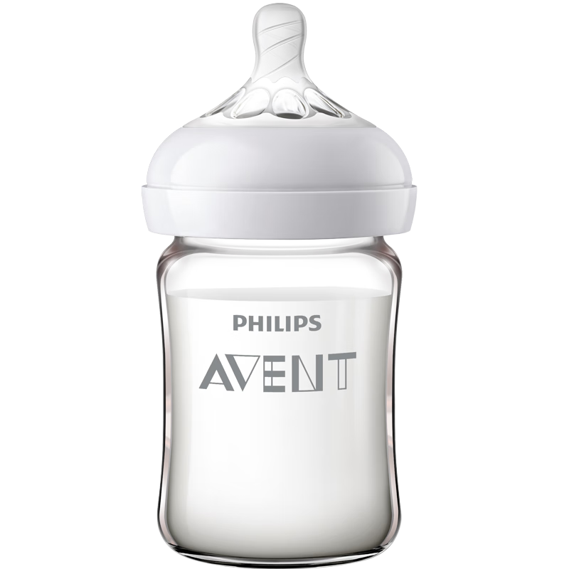 AVENT Philips Avent Glass Wide Neck Baby Bottle 125ml with Nipple Size 3 SCF678/13